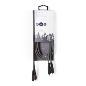 Cavo audio stereo 2x RCA maschio | 2x RCA maschio | Nichelato | 1,50 m 