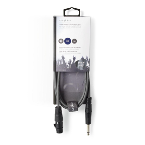 Cavo audio XLR 3 pin femmina | 6,35 mm maschio | nichelato | 1,50 m 