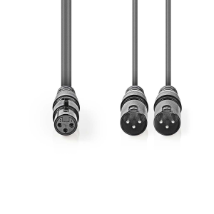 Cavo audio bilanciato 2x XLR 3-Pin Maschio | XLR 3-Pin Femmina | 1,50 m