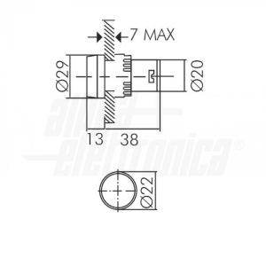 Indicatore Led da pannello - 230Vac - Verde
