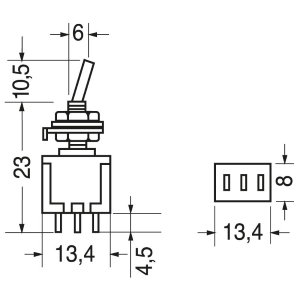 DEVIATORE MINI 1SCAMBIO 3 POSIZIONI