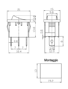 DEVIATORE A BASCULA UNIPOLARE BIANCO ON-OFF-ON GBC