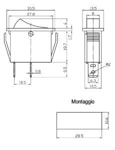 INTERRUTTORE A BASCULA UNIPOLARE ROSSO ON-OFF GBC