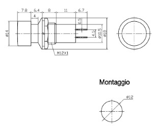 INTERRUTTORE A PULSANTE UNIPOLARE MOMENTANEO NERO OFF-(ON) GBC