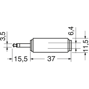 ADATTATORE DA SPINA 3,5 STEREO A PRESA 6,3 STEREO