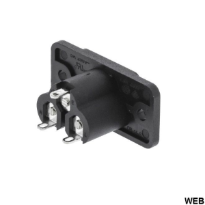 Spina di Alimentazione Maschio Nero DA PANNELLO IEC 320-C6