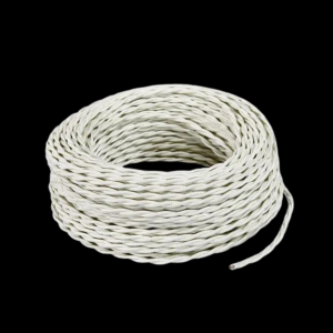 Cavo elettrico in tessuto intrecciato Avorio 3X1,00 mmq FAEG FG24950, Flessibile, Doppio isolamento, CEI 20-20, CEI 20-35