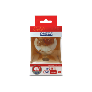 LAMPADA LED GLOBO G95 4W 320LM 2700K E27 , VETRO AMBRATO E FILAMENTO A FORMA DI CUORE 