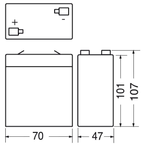 SK6-4,5 - BATTERIA AL PIOMBO SKB 6V 4,5AH SK6-4,5 F1 GBC