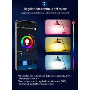 FARO WIFI ALEXA/GOOGLE Installazione da incasso 12w CCT AIGOSTAR 202149