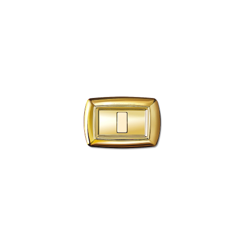 Placca tondo oro lucido 4 fori magic ticino 2594OR elettrocanali