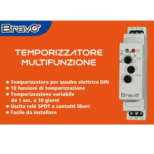 Temporizzatore Multifunzione Per Quadro Elettrico DIN Bravo MODELLO 93003221