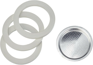 Bialetti Ricambi, Include 3 Guarnizioni e 1 Piastrina,1 TAZZA Compatibili con Moka EXPRESS