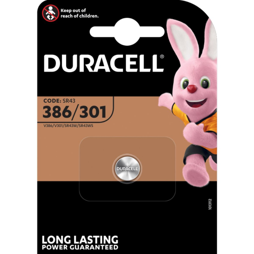BATTERIA  DURACELL D386/301 =  LR43 V12GA 280-41 SR43W SB-B8