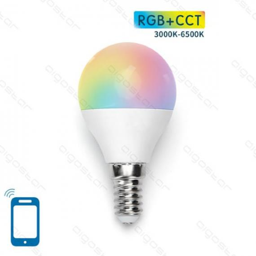 LAMPADINA SMART LED 7W E14 C45 WIFI RGB+CCT 3000K-6500K 500 LUMEN D45*H89mm COMPATIBILE CON ALEXA E GOOGLE ASSISTANT