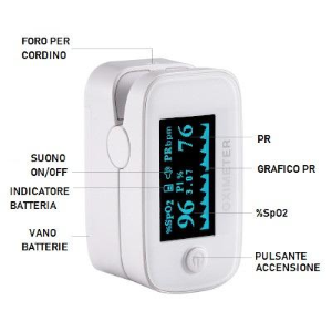 PULSOSSIMETRO Da dito Digitale display OLED 1,3'' - 