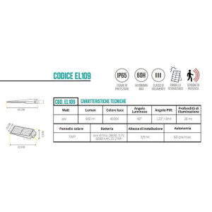 CFG - EL109 - Lampada solare LUMINA STREET 900 lumen