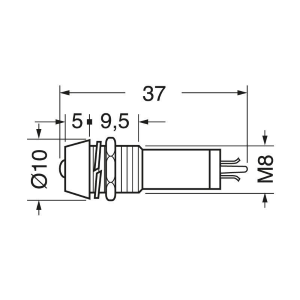 SEGNALATORE C/LED 12V  ROSSO 