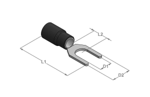 CAPICORDA PREISOLATO A FORCELLA 1.5X5 ROSSA