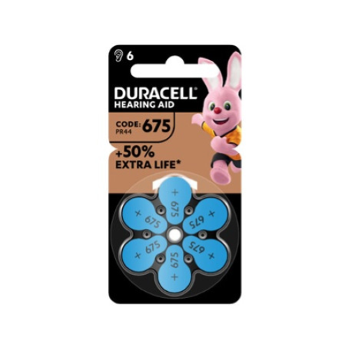 DURACELL DA675 ZINCO ARIA +50% EXTRA LIFE  – BATTERIE ACUSTICHE – BLISTER DA 6PCS
