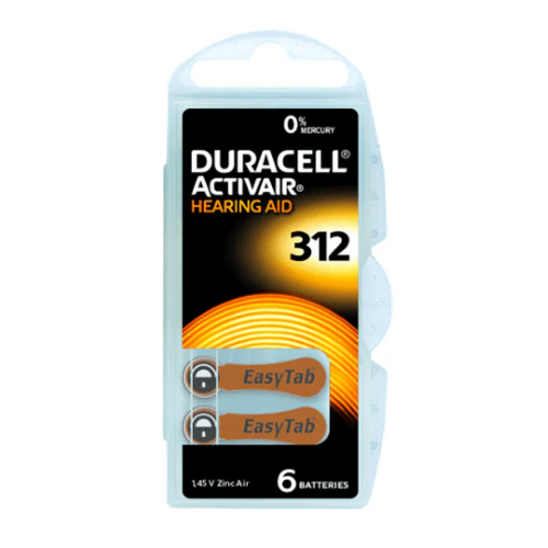 DURACELL DA312 ZINCO ARIA – BATTERIE ACUSTICHE – BLISTER DA 6PCS