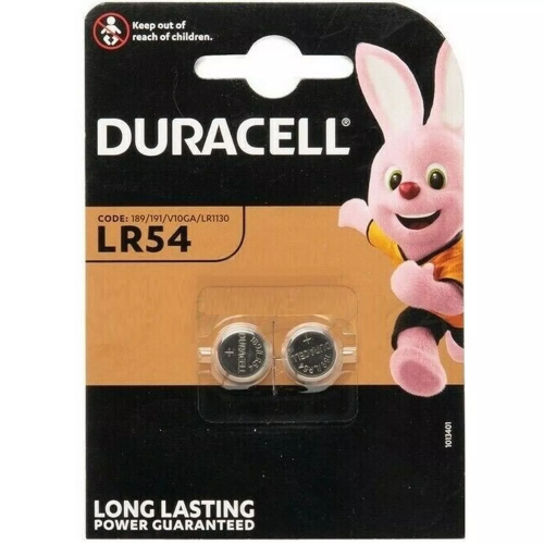 DURACELL 2PZ. LR54 = GP89A 189 V10GA KA54 RW89 AG10 LR1130   1,5V 