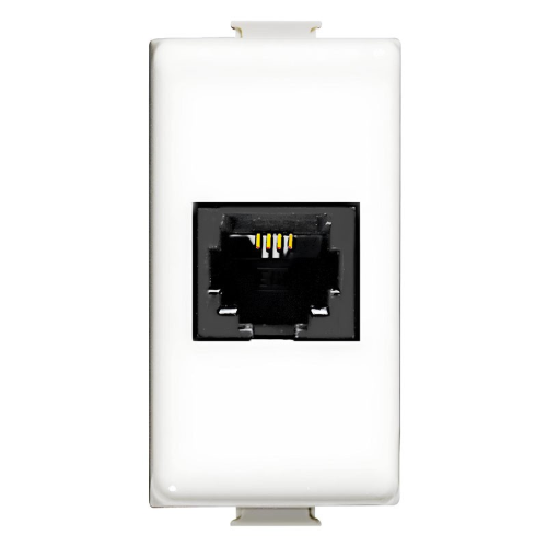 Connettore telefonico Bticino Matix RJ11 a morsetto Bianco AM5982