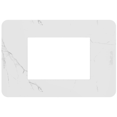 Placca Bticino MatixGO Effects 3 moduli Carrara effetto marmo JA4803EM
