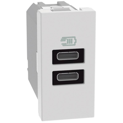 Caricatore USB Bticino MatixGO 15W con 2 porte tipo C bianco JW4191CC