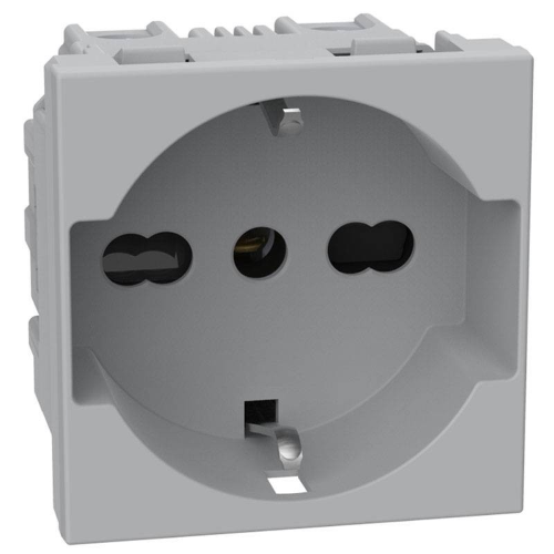 Presa Schuko Standard Bticino MATIXGO P40 2 moduli grigia JG4140A16