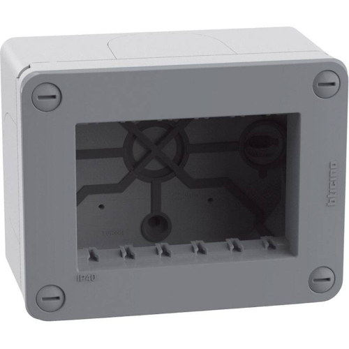 Scatola idrobox Bticino MatixGO 3 moduli IP40 grigia 28403G