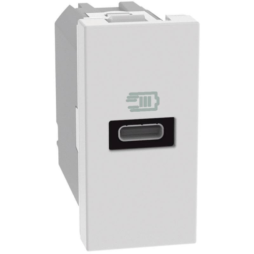 Caricatore USB Bticino MatixGO 20W con 1 porta tipo C bianco JW4192C