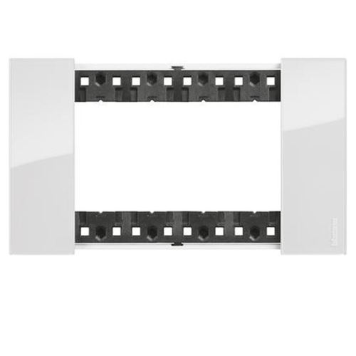Placca Bticino Living Now 4 moduli colore ghiaccio KA4804DW
