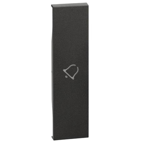 Cover Bticino Living Now con simbolo campanello 1M nera KG01D