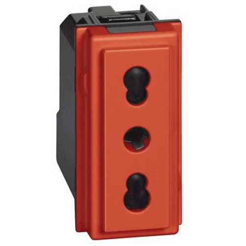Presa Bipasso Bticino Living Now 2P+T 10/16A rosso KR4180