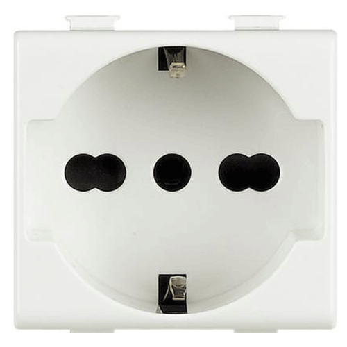 Presa Bipasso Schuko Bticino Matix 10/16A 250V 2P+T Bianco AM5440/16