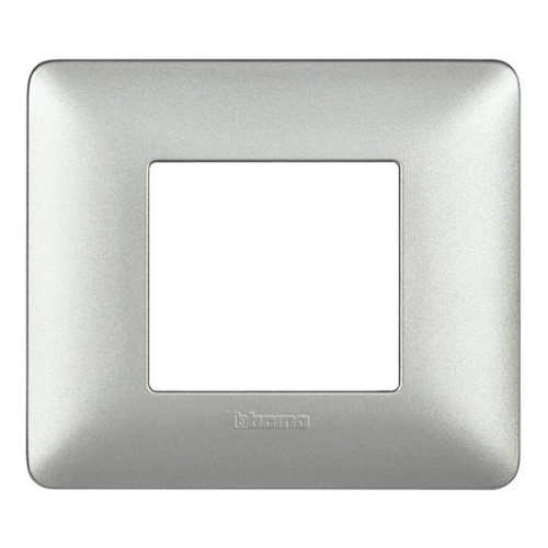 Placca Bticino Matix 2 moduli silver AM4802MSL