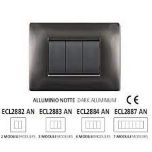 Elettrocanali ECL2882N placca serie MYLIFE QUADRA 2 moduli colore NERO per supporto ECL4601-4602