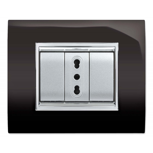 Placca NewPrestige 3 moduli nero ECL3083N