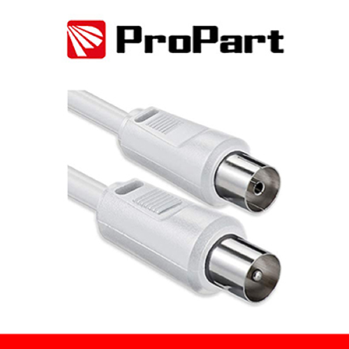 CAVO ANTENNA TV SPINA MASCHIO IEC - PRESA FEMMINA IEC 1m BIANCO