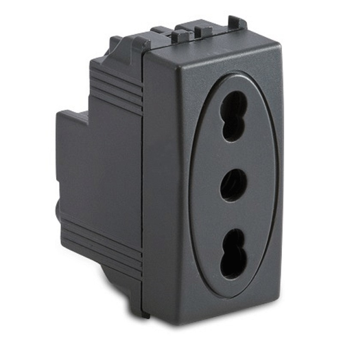 Presa Bipasso bivalente Master Modo 2P+T 16A Grigio 31159