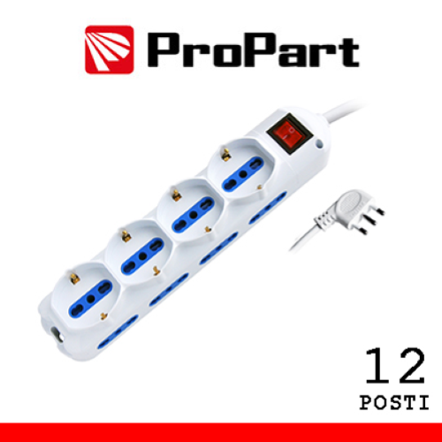 Multipresa bianca 12POSTI  8+4  SCHUKO/Bivalenti