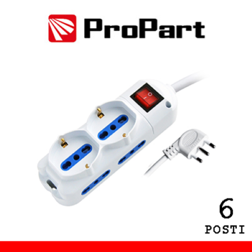 Multipresa B.2+4Posti Cavo 3mt