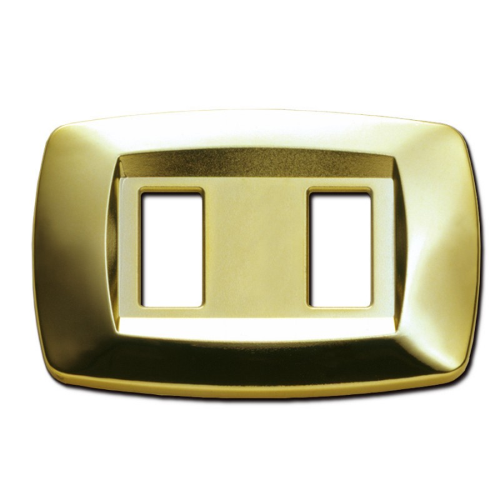 Master Modì per Bticino placca 2 moduli ottone lucido MD212