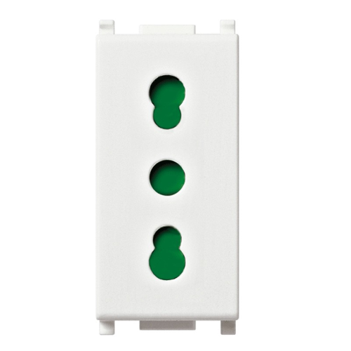 Presa Bipasso Vimar Plana 2P+T 16A tipo P17/11 250V IP20 Bianco 14203