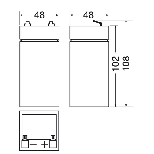 BATTERIA RICARICABILE AL PIOMBO ERMETICO 4V - 4,5Ah 