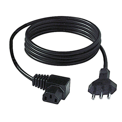 CAVI DI ALIMENTAZIONE PRESA VDE IEC C13 90° - SPINA ITA 10A NERO 1,8 MT