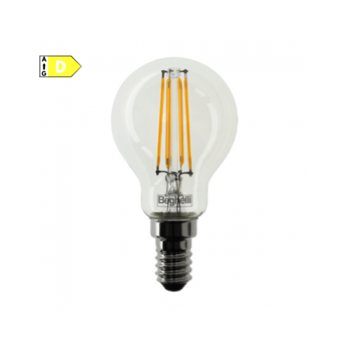 LAMPADINA LED SFERA TRASPARENTE 6W E14 4000K/NATURALE BEGHELLI 56456