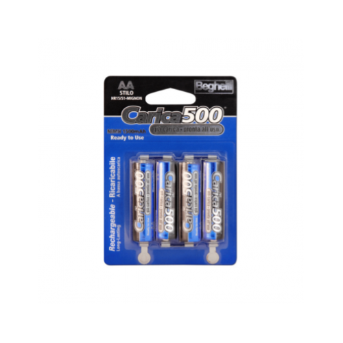 BATTERIE RICARICABILI AA 1,2V 1500MAH BLISTER 4PZ BEGHELLI 8851