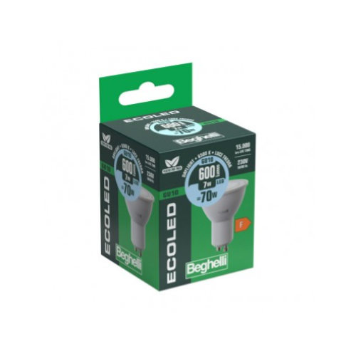 LAMPADINA LED GU10 7W 6500K/FREDDA 100° 600LM BEGHELLI 56859
